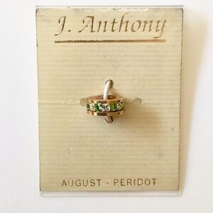 Vintage J Anthony Jewelers peridot and glass crystal charm August birthday